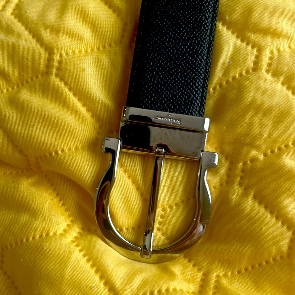 Men Ferragamo Black Belt 1 1/2 Wide And 36 1/2 Long